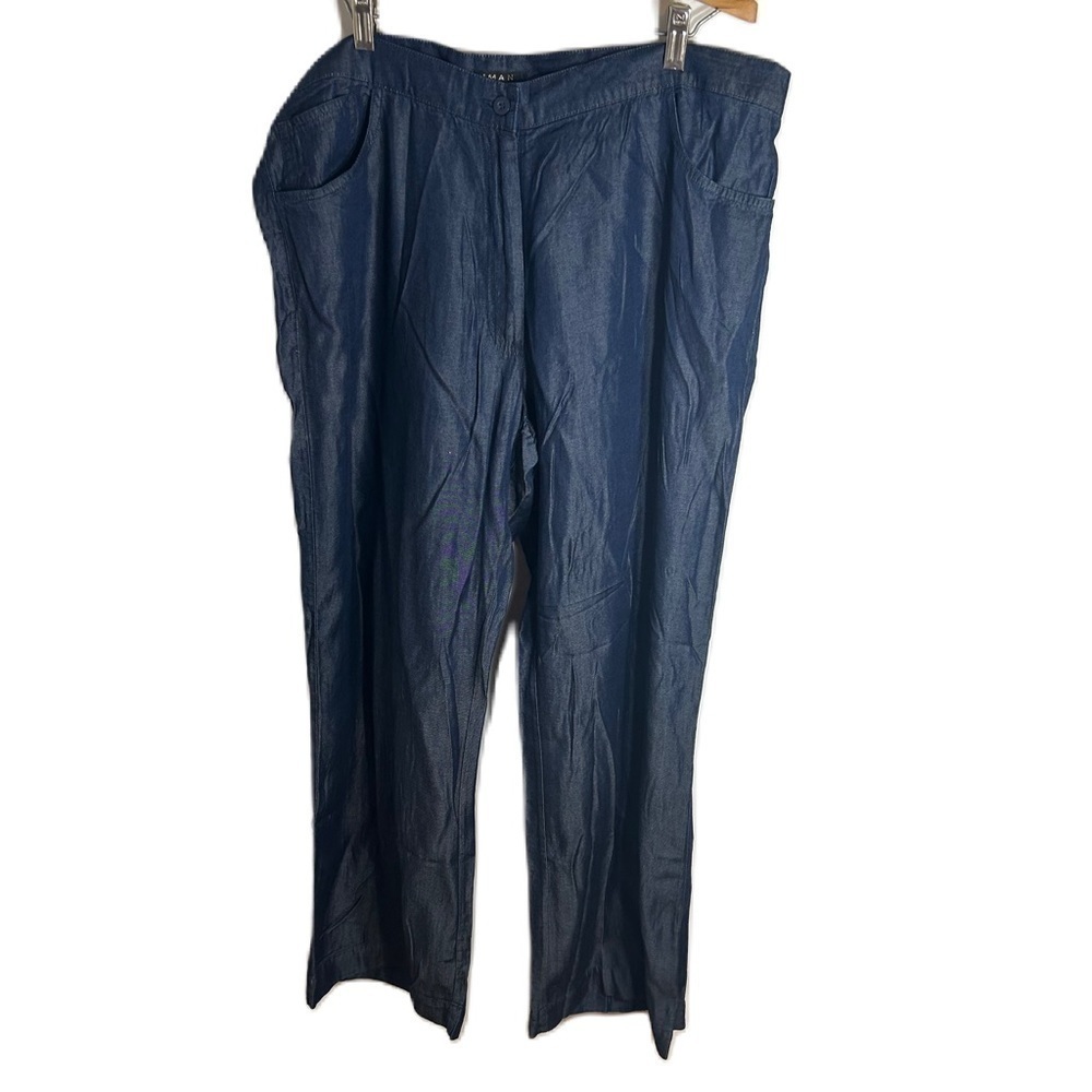 IMAN Blue Casual Pants Sz 16 Denim Jeans Relaxed Women’s